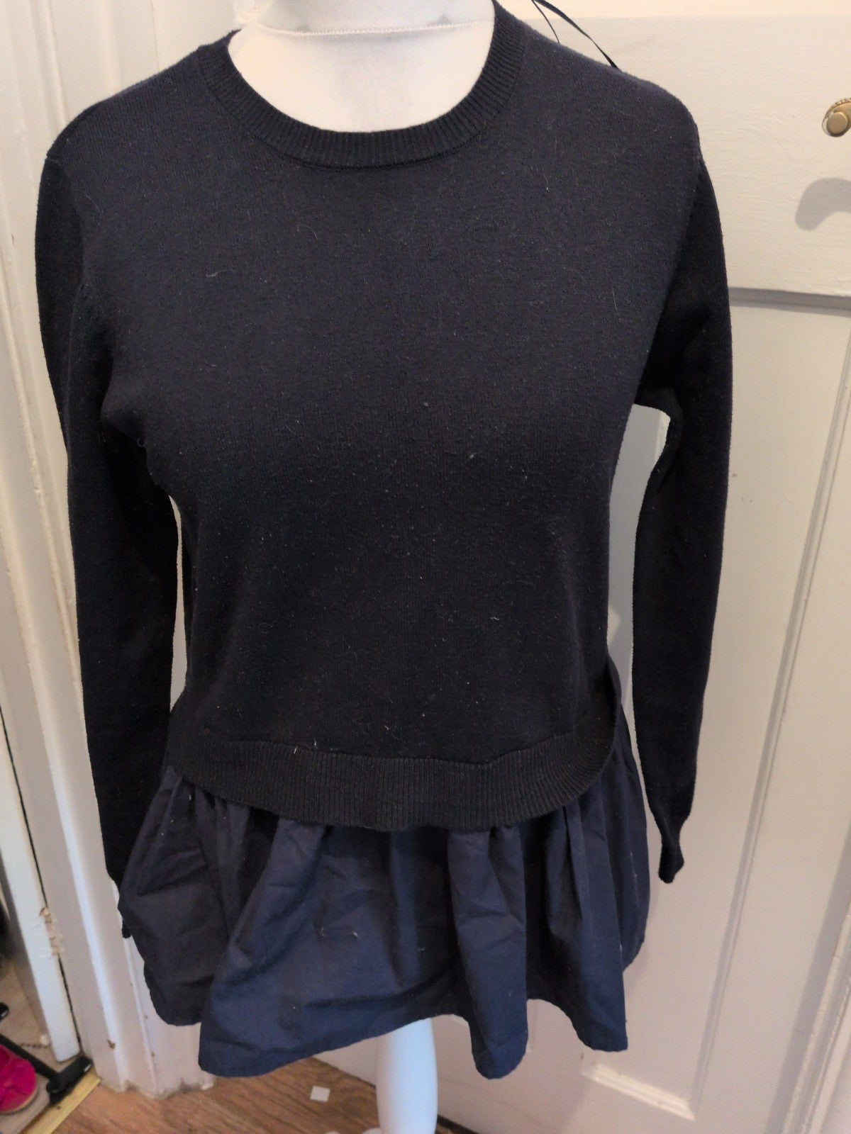 Primark 12-14 Black Long Sleeve Jumper Blouse