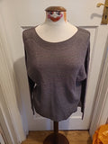 Ladies Viz.a.viz Size Small Grey Shimmer Long Sleeved Blouse