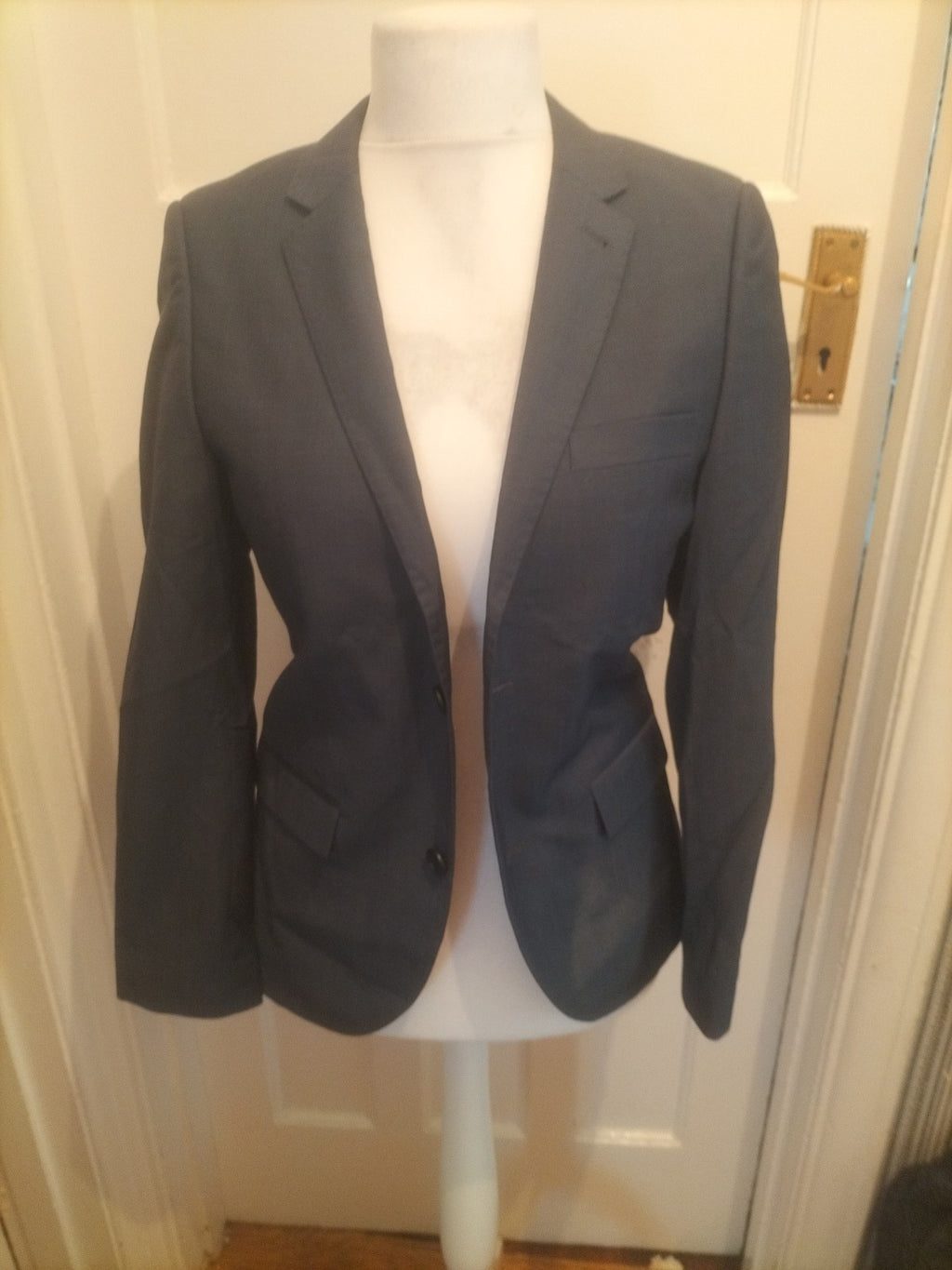 Mens Topman Size 36 Wool Blend Navy Blazer