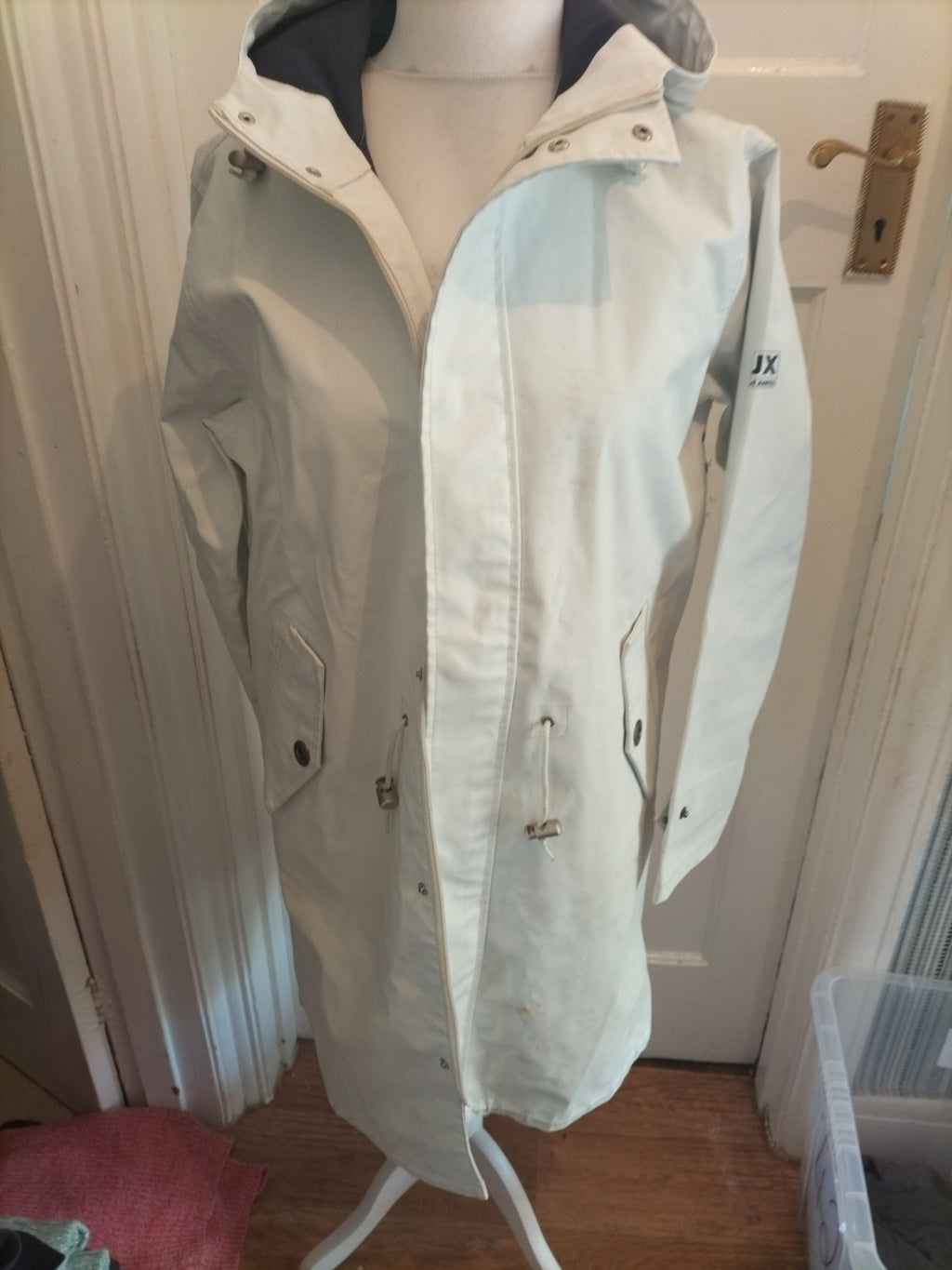Jeantex EU 38 Off White Pleather Coat
