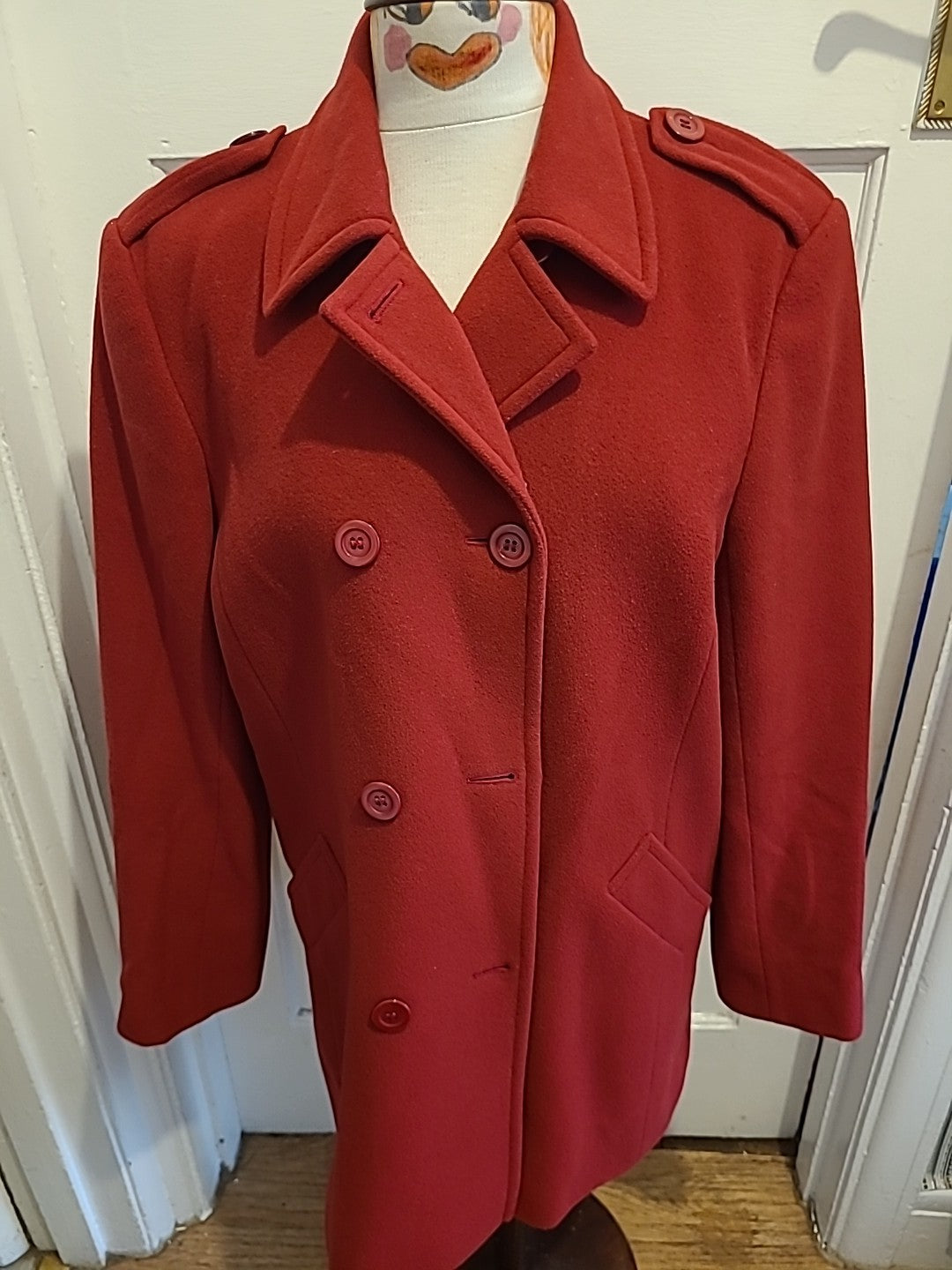 Ladies Country Casuals Size Large Red Lined Wool Jacket