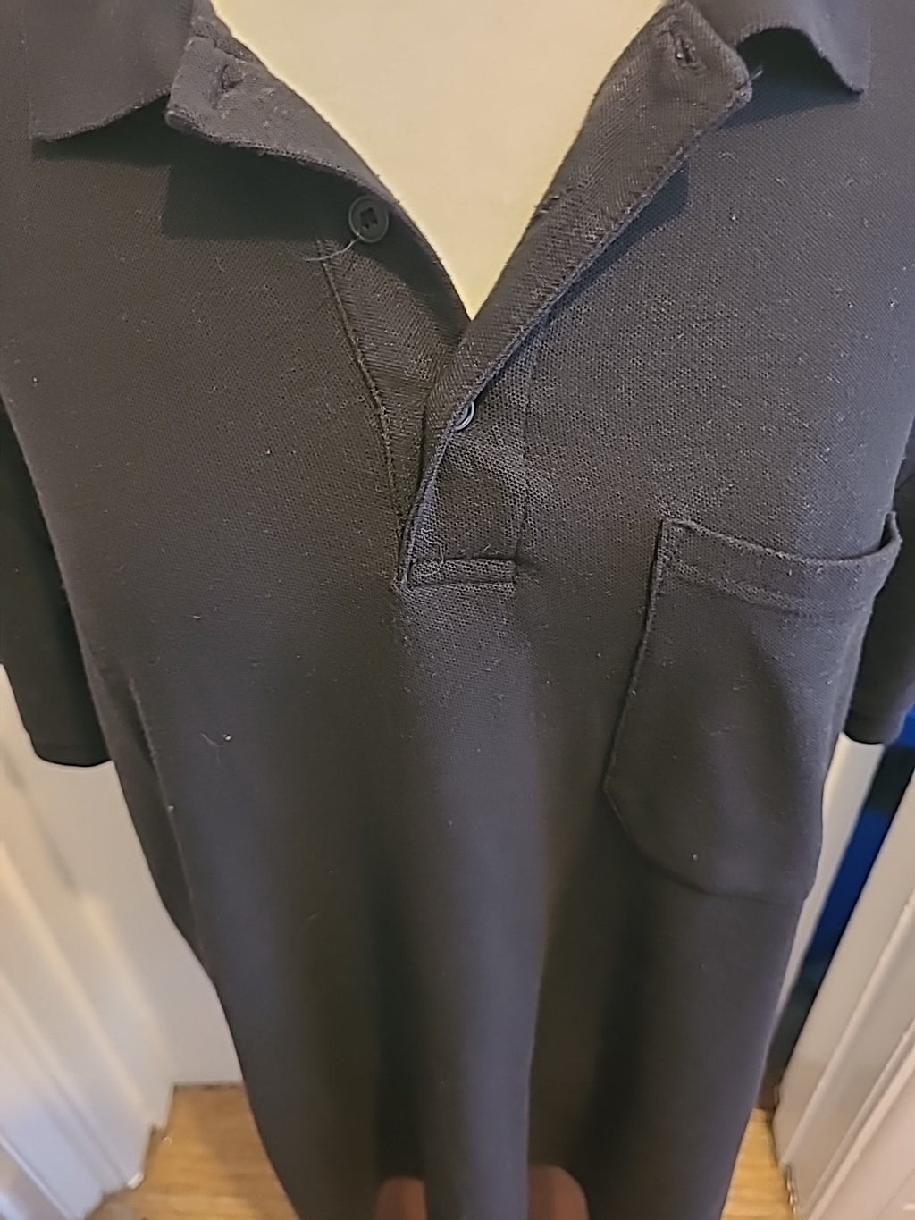 Mens Fruit Of The Loom Size XL Black Short Sleeved Polo