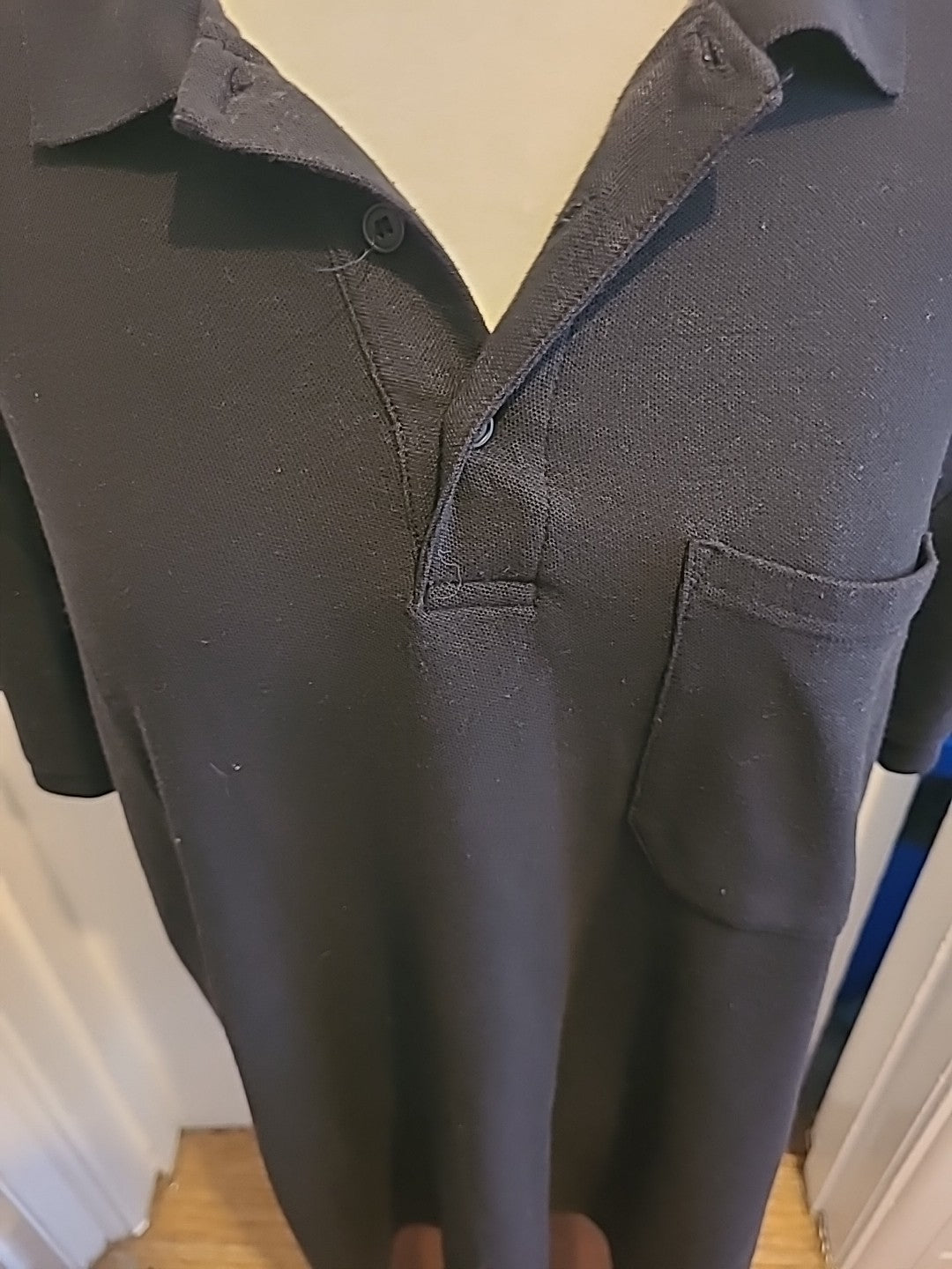 Mens Fruit Of The Loom Size XL Black Short Sleeved Polo