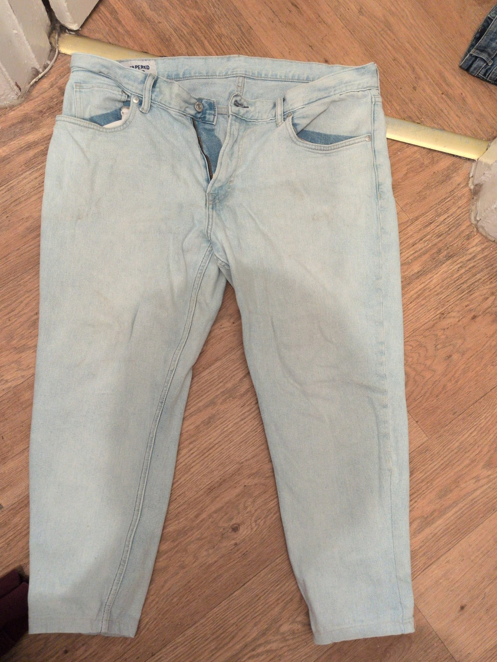 Mens H&M 38" Slim Tapered Cropped Jeans
