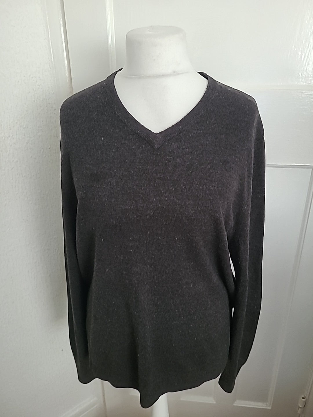 Mens Atlantic Bay Size L Grey Super Soft Machine Washable Jumper