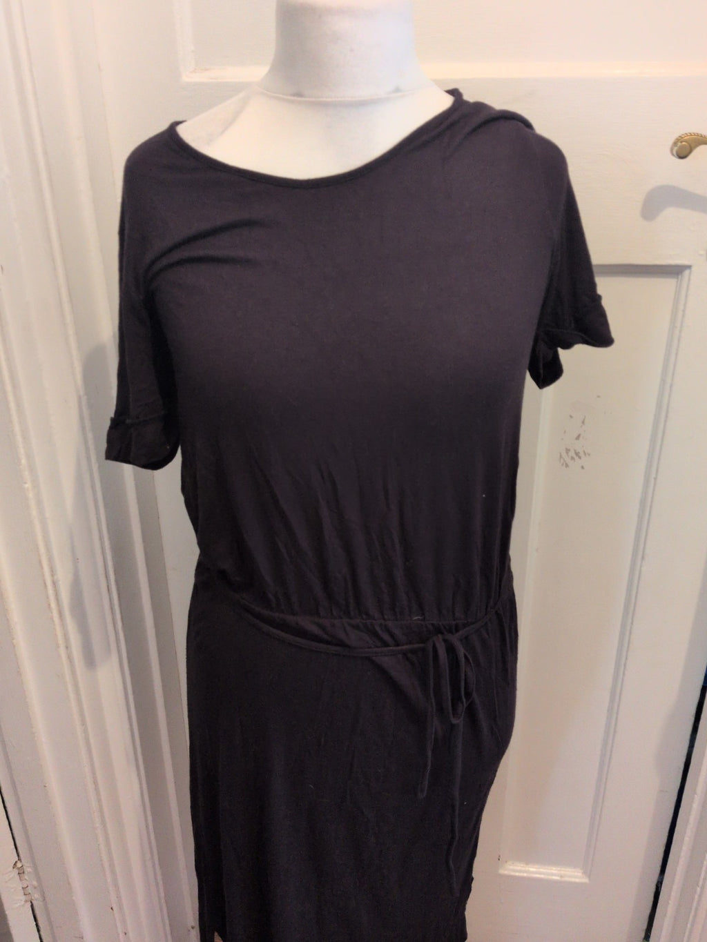 Cotton Traders 14 Black Short Sleeve Dress