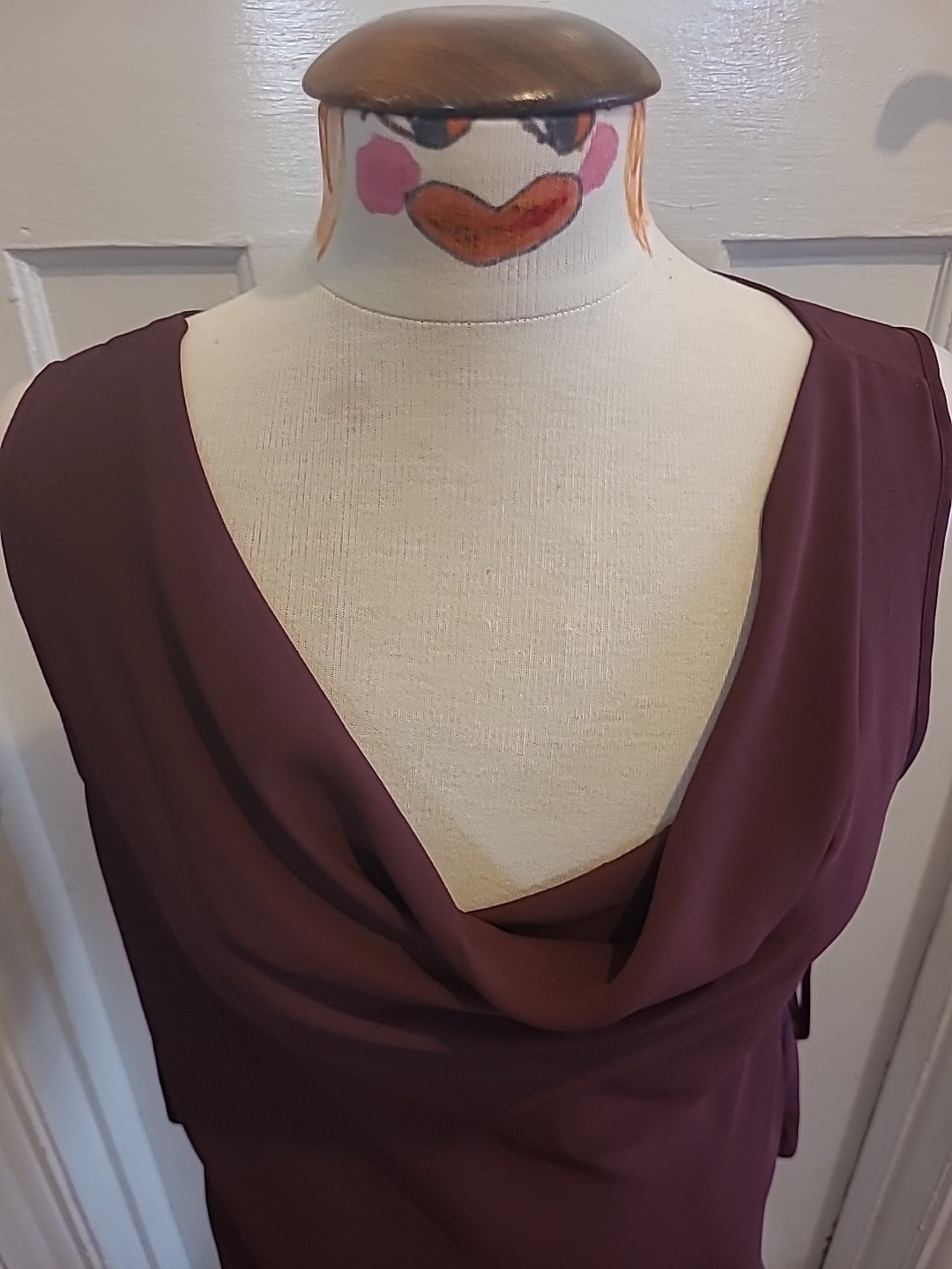 Ladies Papaya Size 14 Brown Sleeveless Blouse