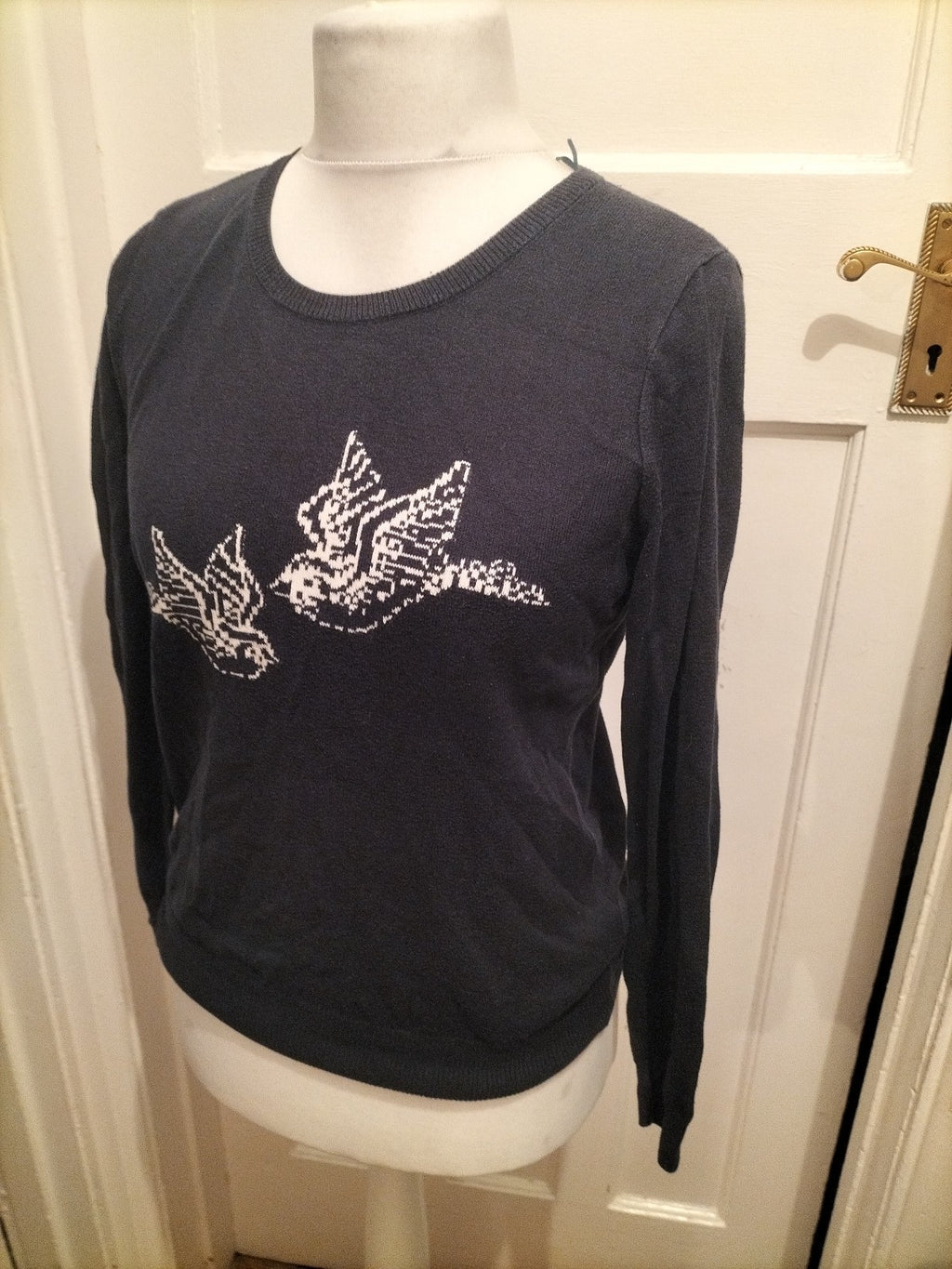 F&F 12 Navy Bird Pattern Lightweight Jumper