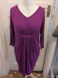 Marks And Spencer 14 Magenta 3/4 Sleeve Dress