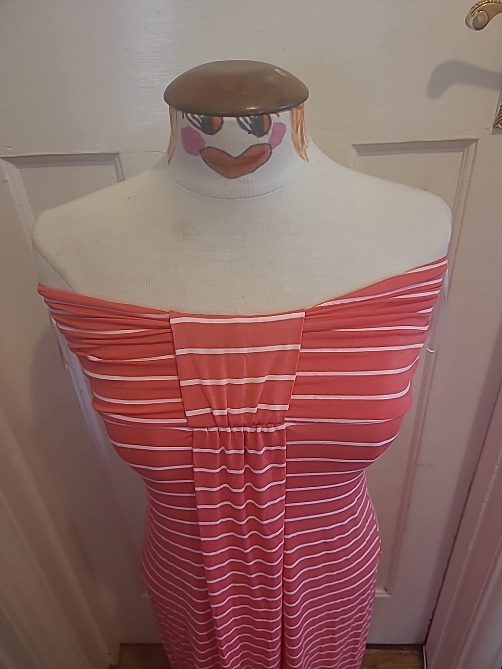 Ladies Miso Size 10 Pink And White Stripe Boobtube Dress