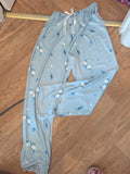 Medium Pale Blue Floral Elasticated Pyjama Bottoms