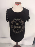 Select Small Black "Be Yourself" Short Sleeve T-shirt