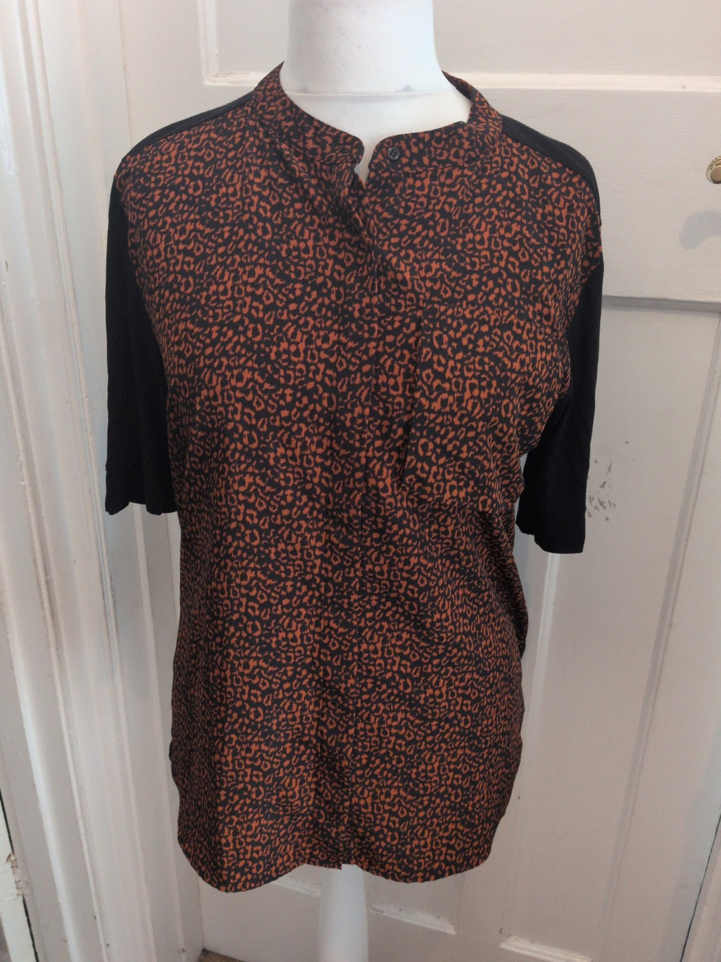 Next 12 Brown And Black Leopard Print Long Sleeve Blouse