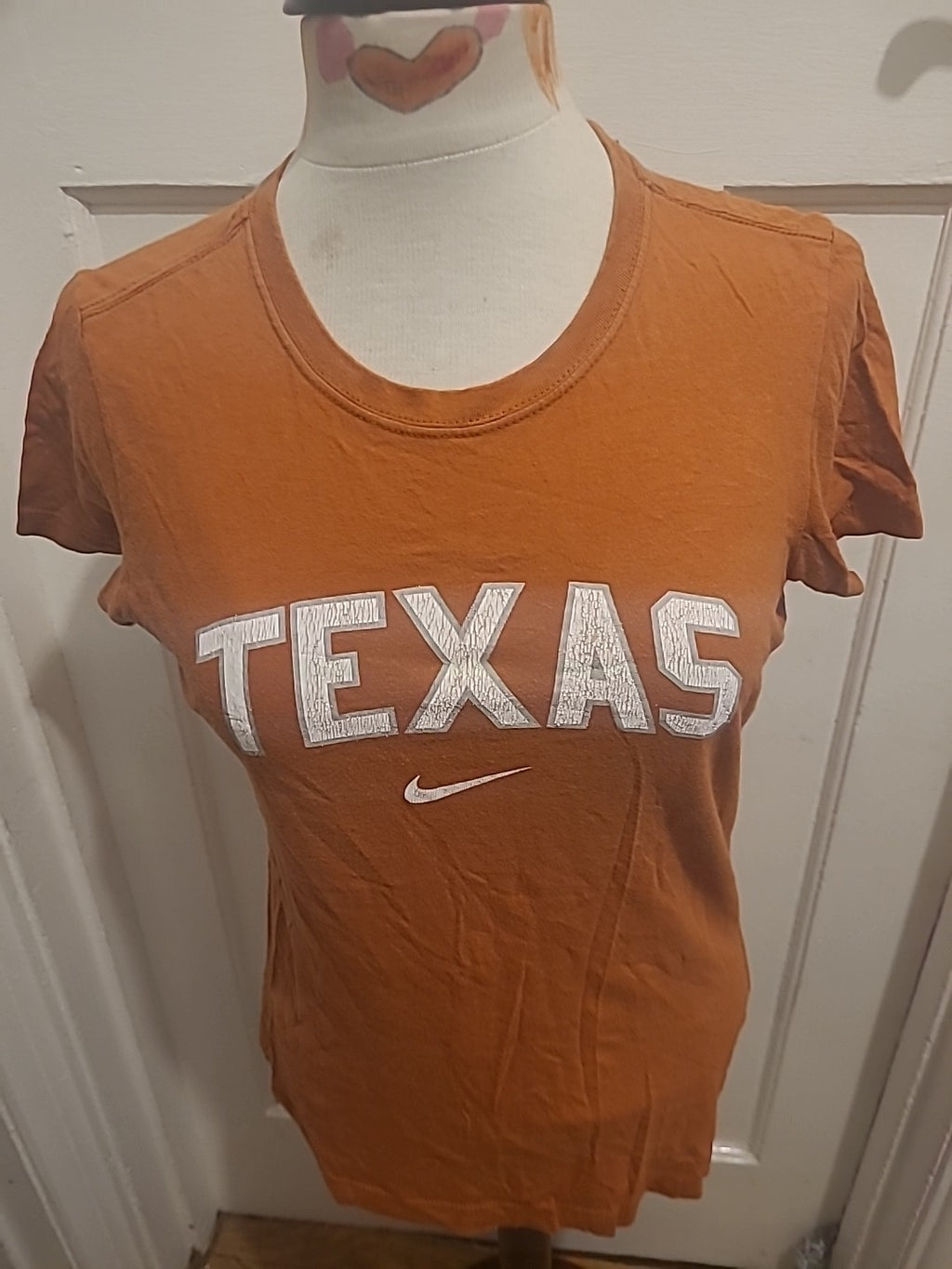 Mens Nike Size Large Orange/White Short Sleeved Slim Fit Tshirt