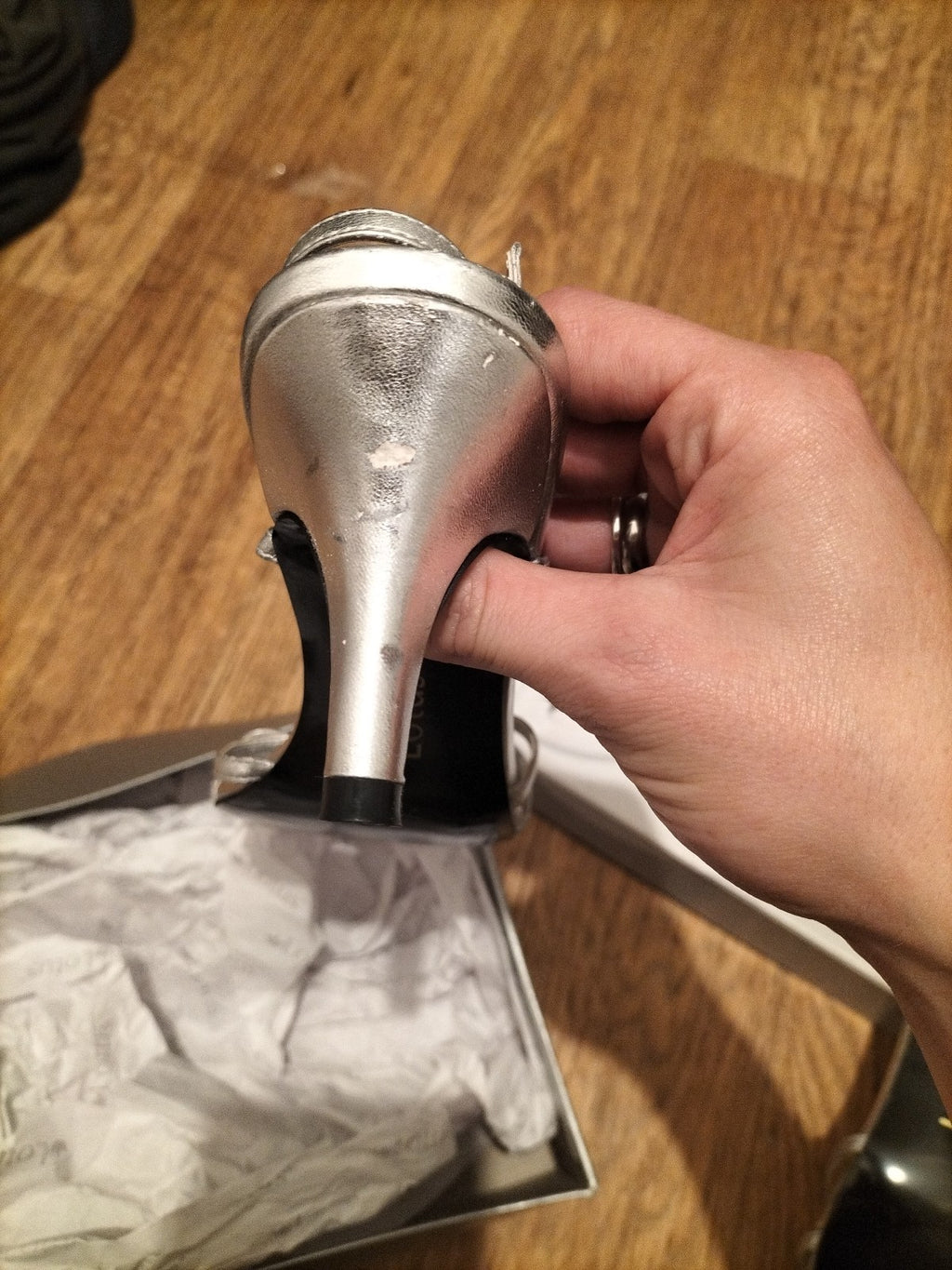 Brand New Ladies Lotus Size 6 Silver Heels