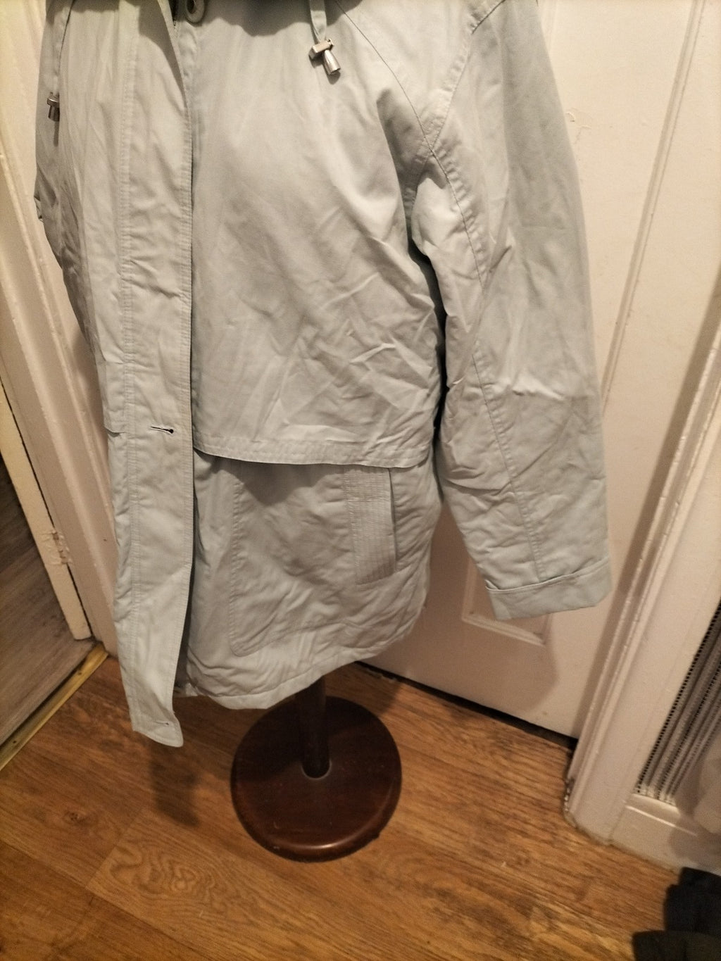 Ladies Bhs Size 12 Pale Blue Lined Zip Through Coat