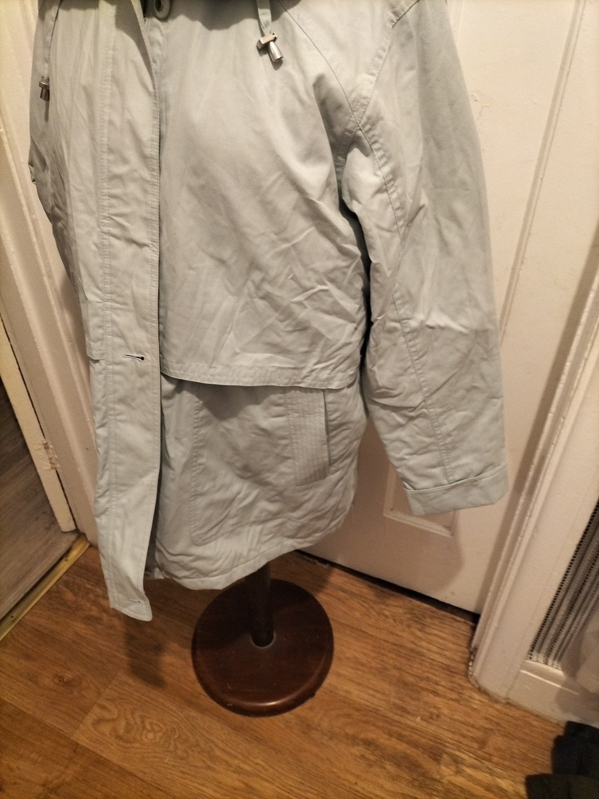 Ladies Bhs Size 12 Pale Blue Lined Zip Through Coat