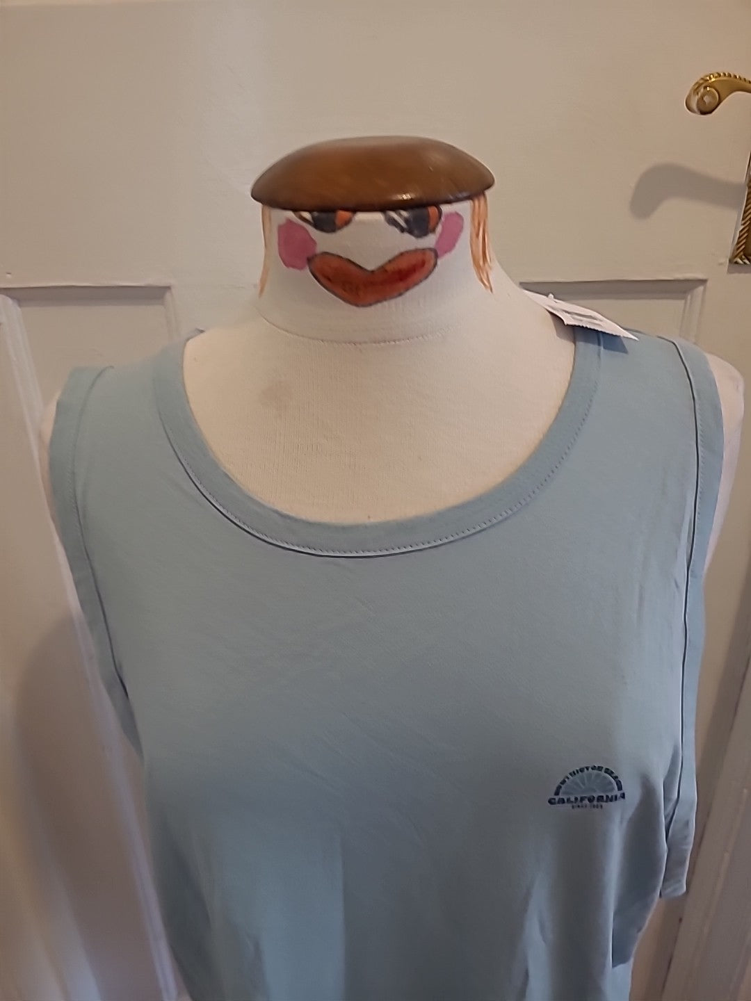 Brand New Mens Easy Large Pale Blue Tank Top