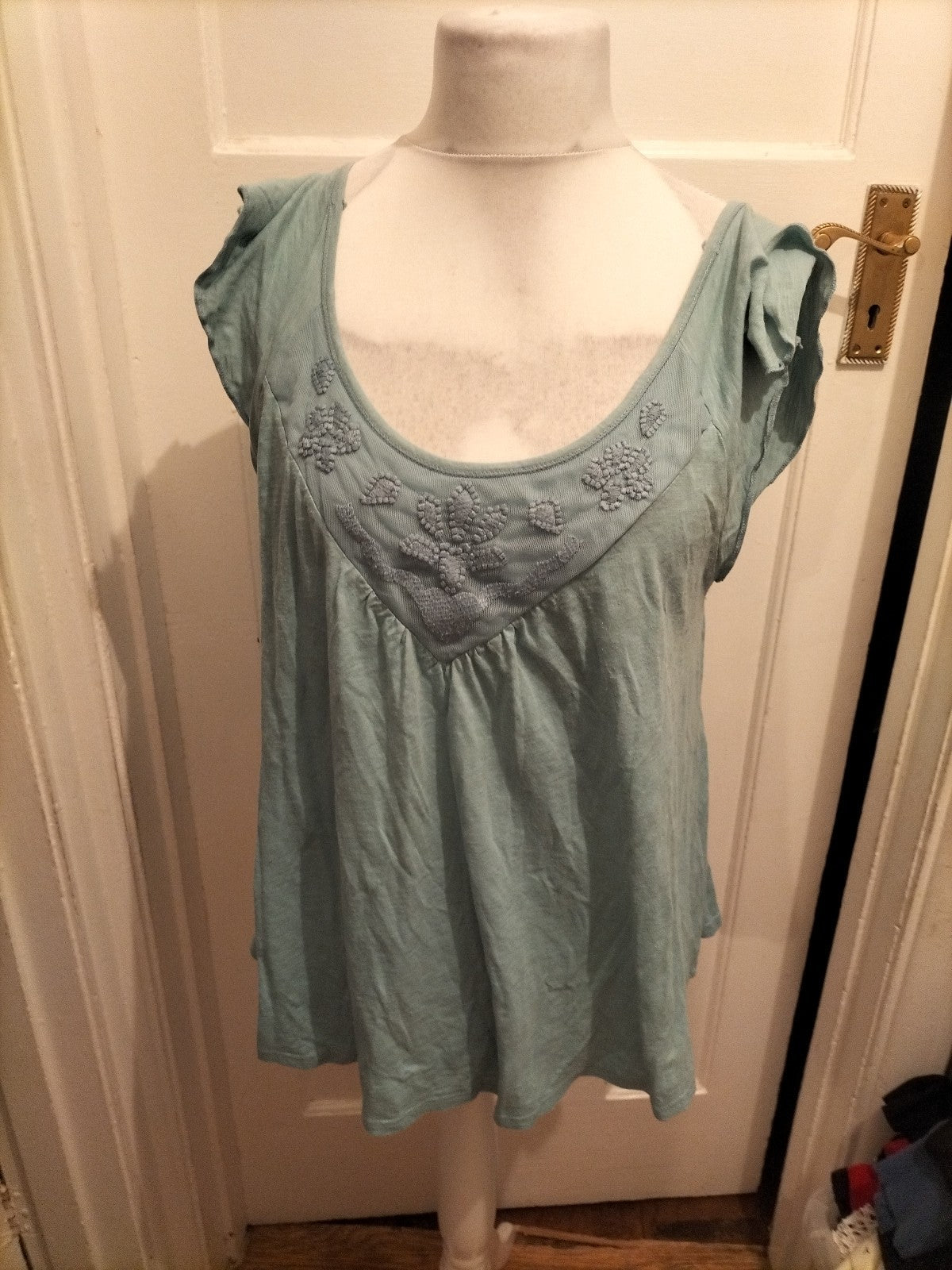 Next 16 Pale Turquoise Short Cap Sleeve Blouse