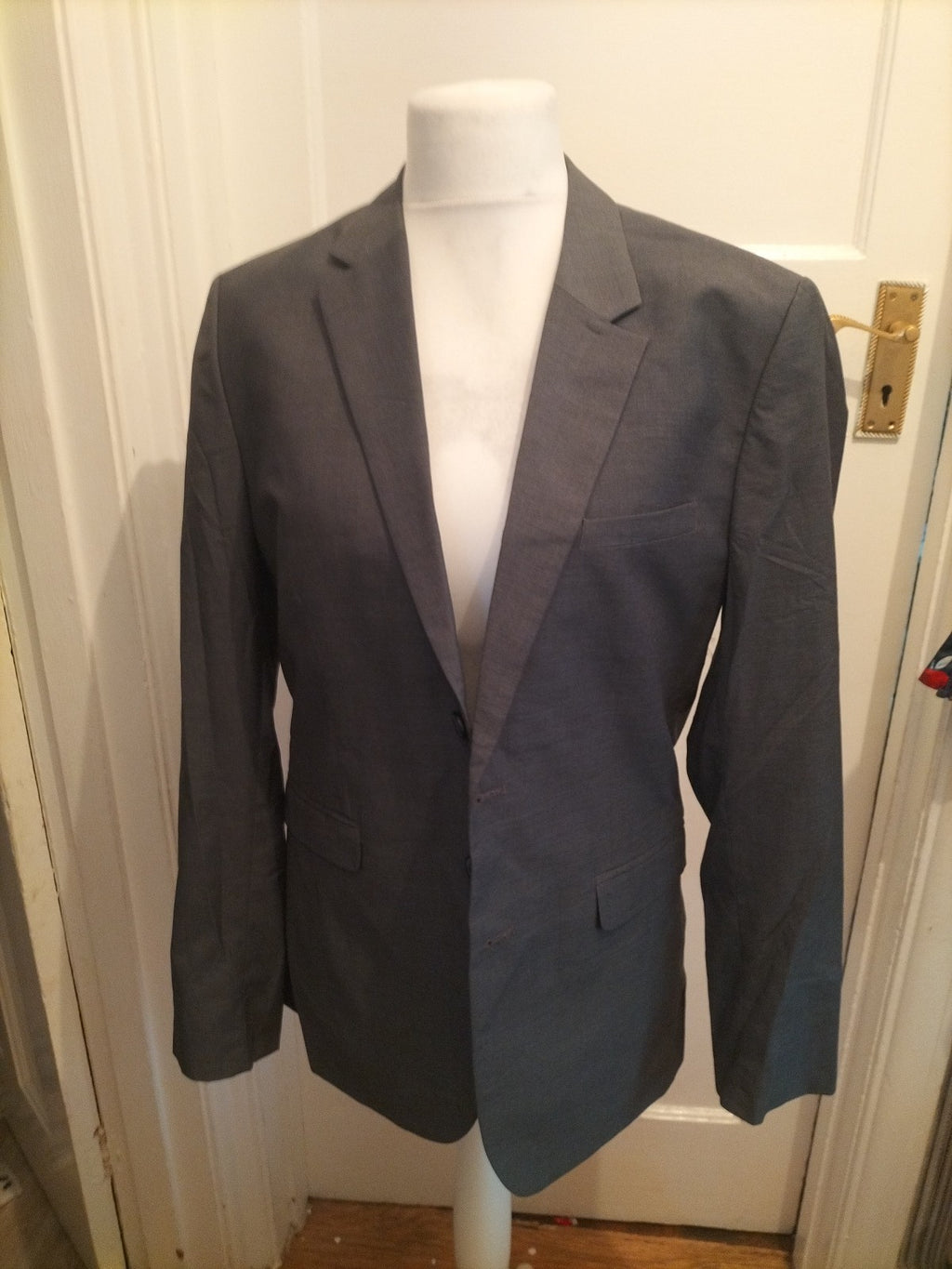 Mens H&M Size 42R Regular Fit Grey Lined Padded Blazer