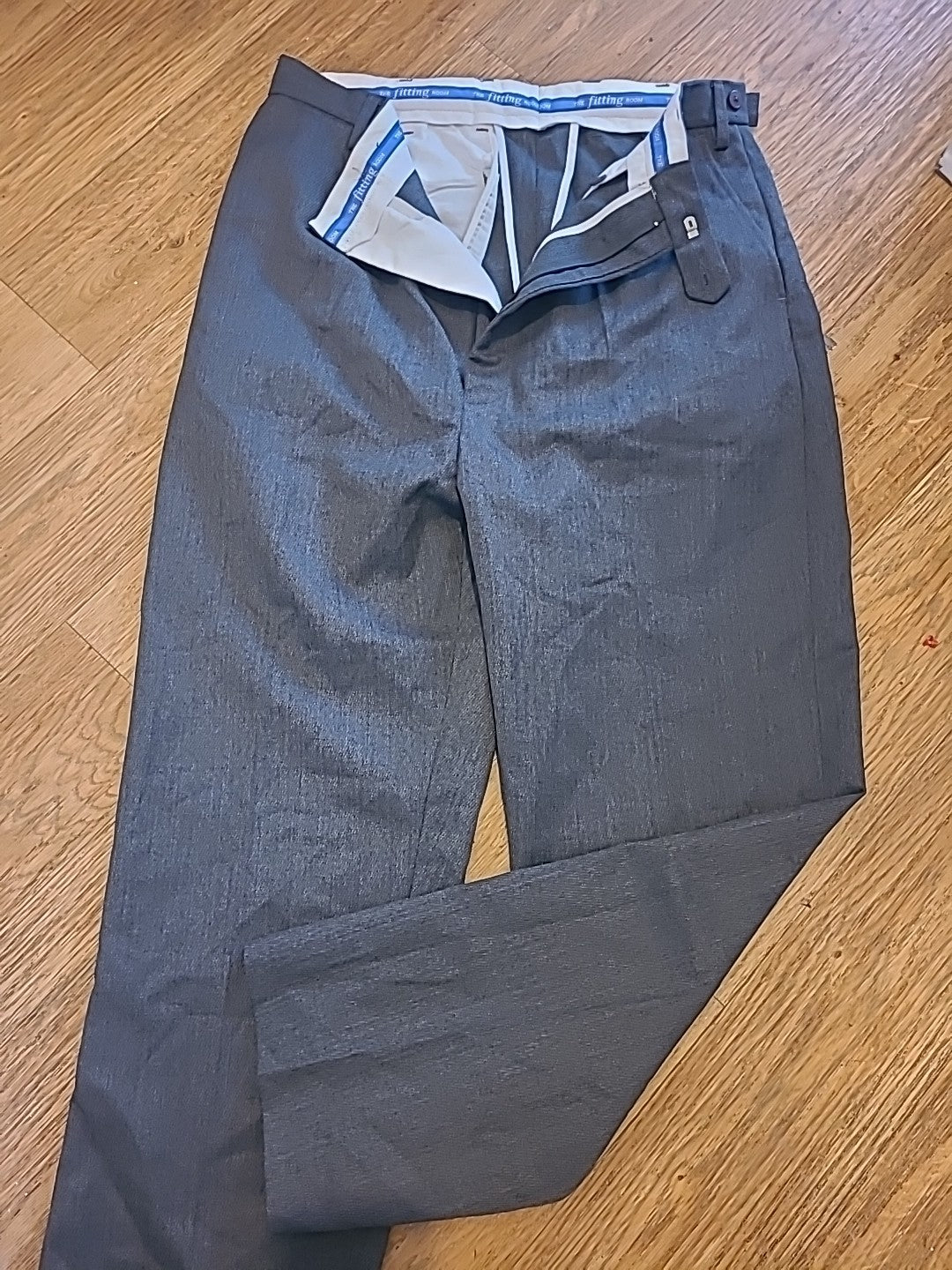 Mens The Fitting Room Size 34x29 Grey Trousers