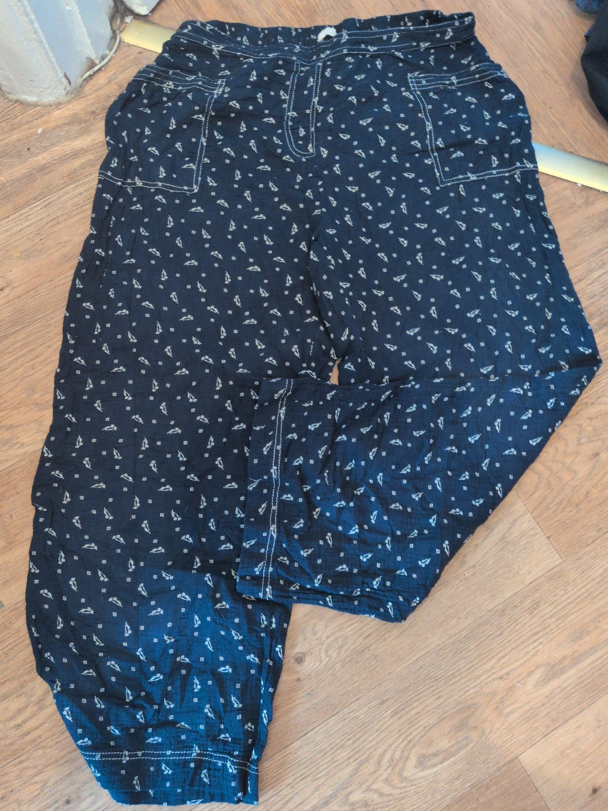 Julipa 18 Navy And White Wide Leg Pyjama Bottoms