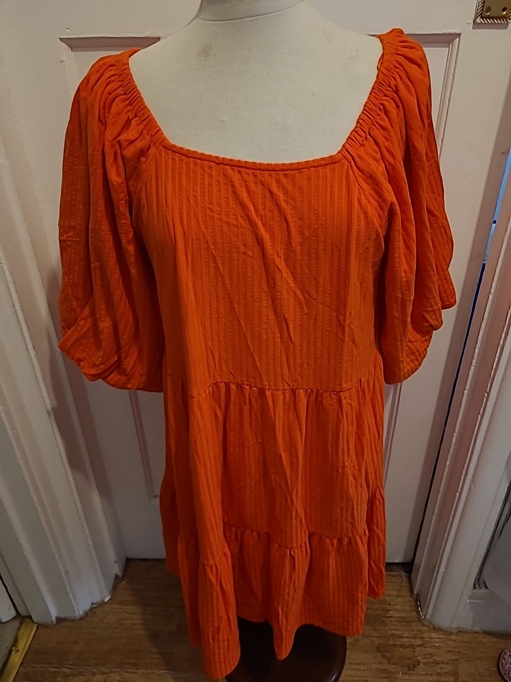 Ladies Next Size 14 Orange Big Sleeved Dress
