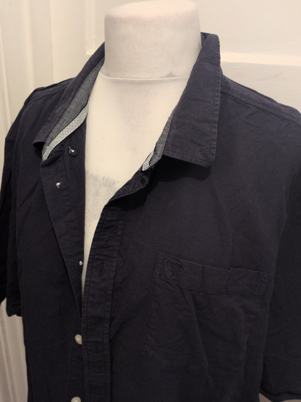Lincoln 3XL Navy Short Sleeve Casual Shirt