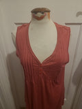 Ladies Tu Size 14 Pink V Neck Pleat Sleeveless Top