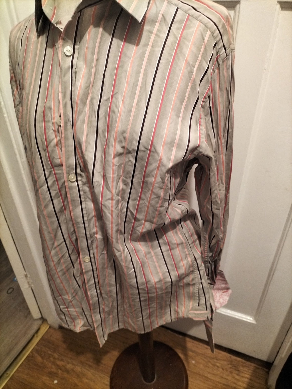 Mens Autograph Size Medium Luxury Fabric Striped Shirt