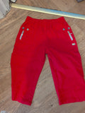 Ladies Medium Red Elasticated Crop Trousers
