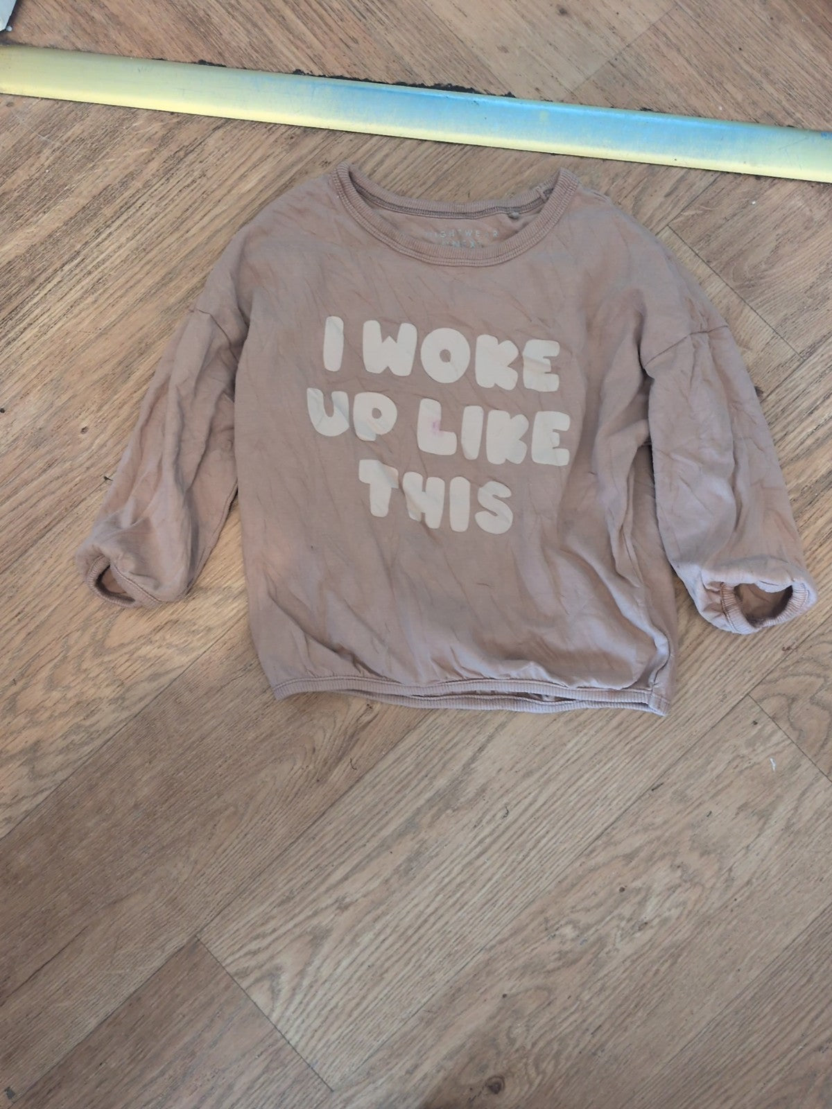 Next 3-4 Years Brown Long Sleeve T-shirt Small Mark On Front