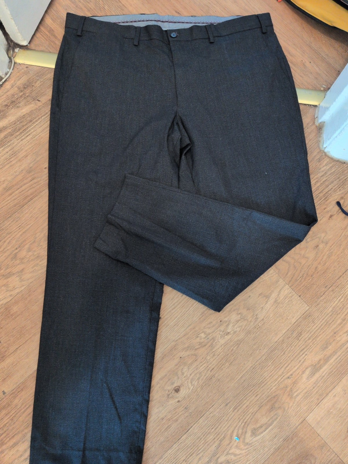 40x29 Navy Marks And Spencer Reg Fit Trousers Smart