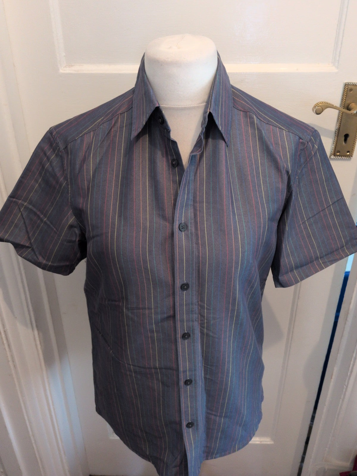 Autograph Small Soft Touch Silver Stripe Short Sleeve Shirt