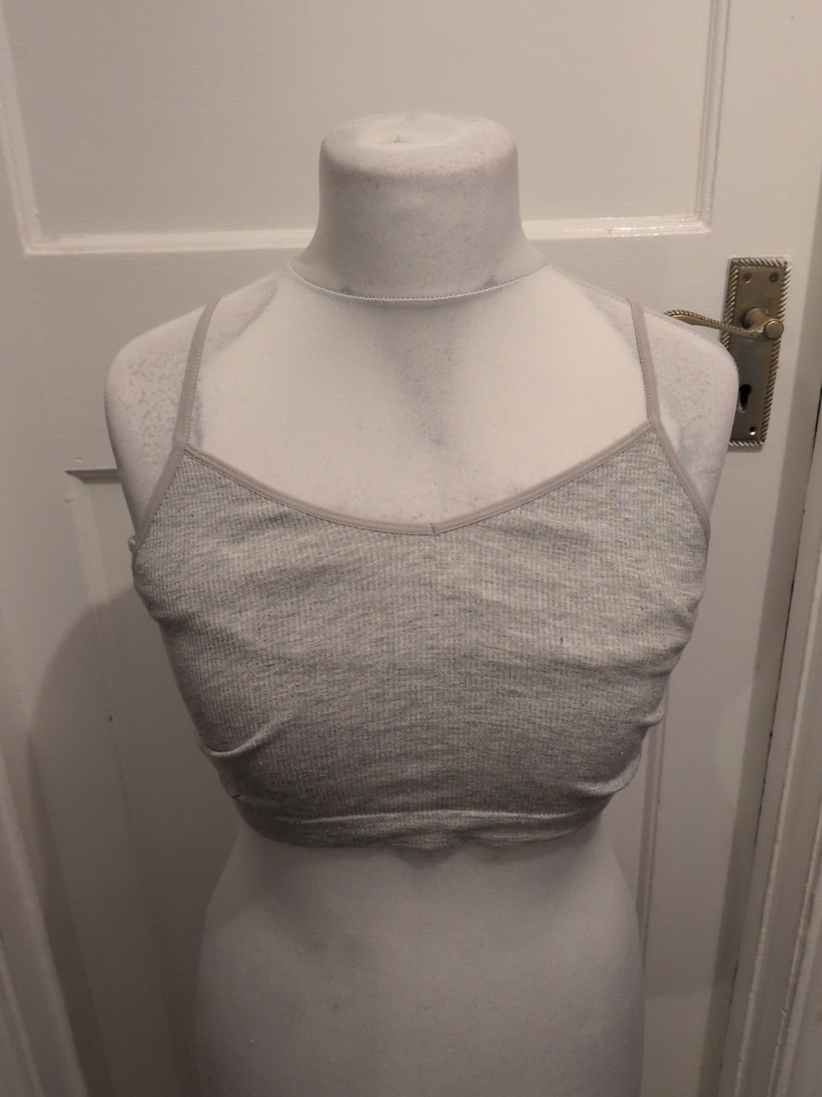 Ladies Primark Size 10-12 Grey Cami Top Lined