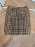 Tu 16 Beige/Brown Check Lined Knee Length Skirt