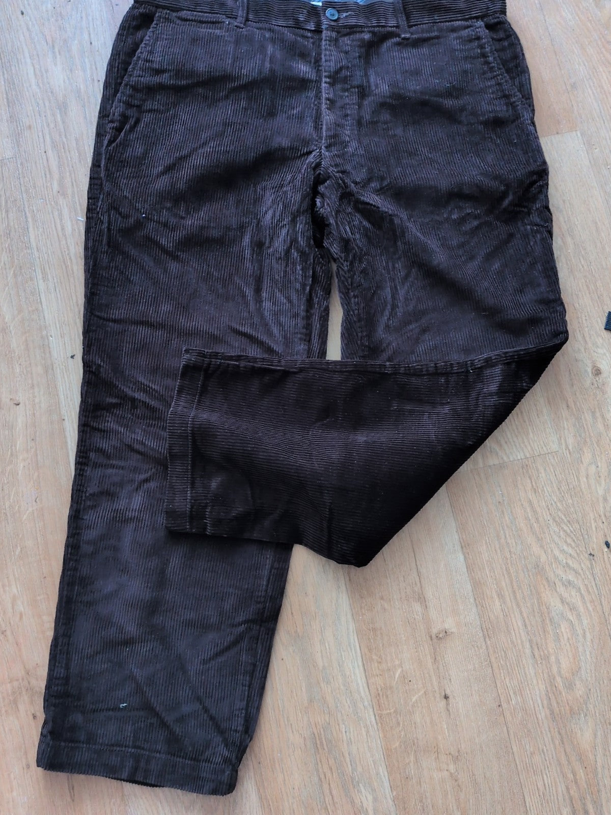 Mens Marks And Spencer Size 38/29 Chocolate Brown Coderoy Trousers