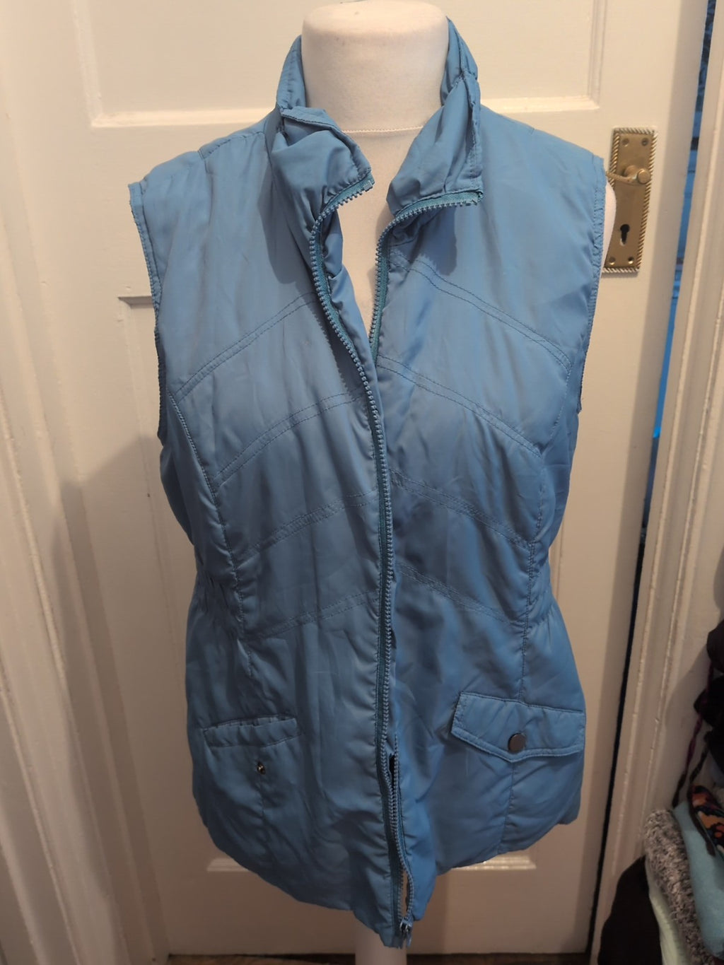 Ladies North Reflections Size Large Blue Full Zip Sleeveless Jacket