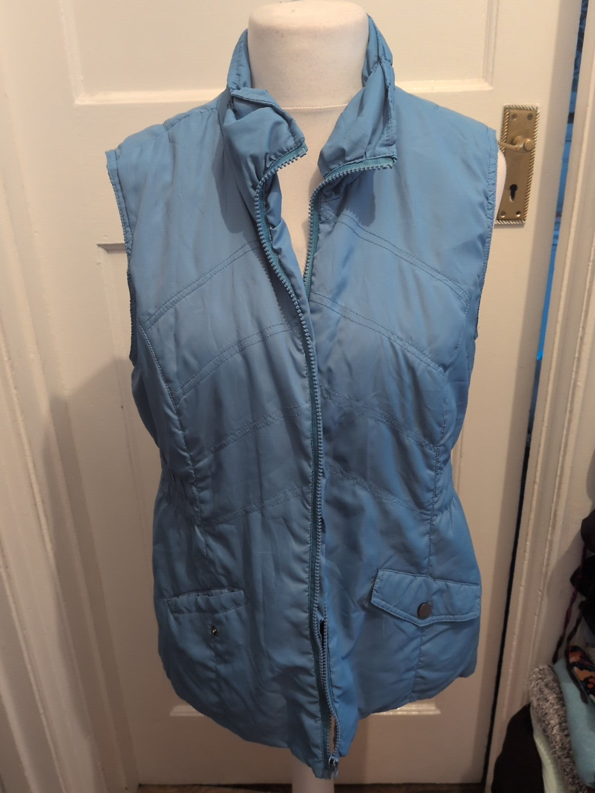 Ladies North Reflections Size Large Blue Full Zip Sleeveless Jacket