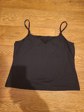 Ladies Per Una Size 16 Black Shiny Sleeveless Cami Top