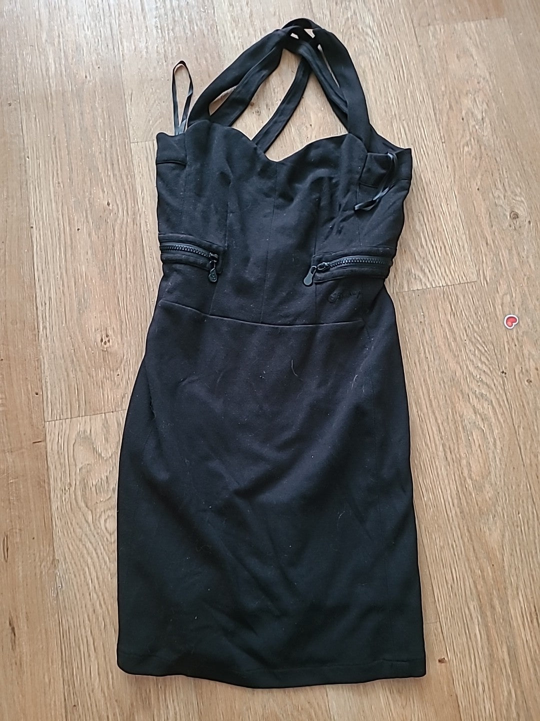 Ladies Firetrap Size XS Black Spaghetti Strap Knee Length Dress