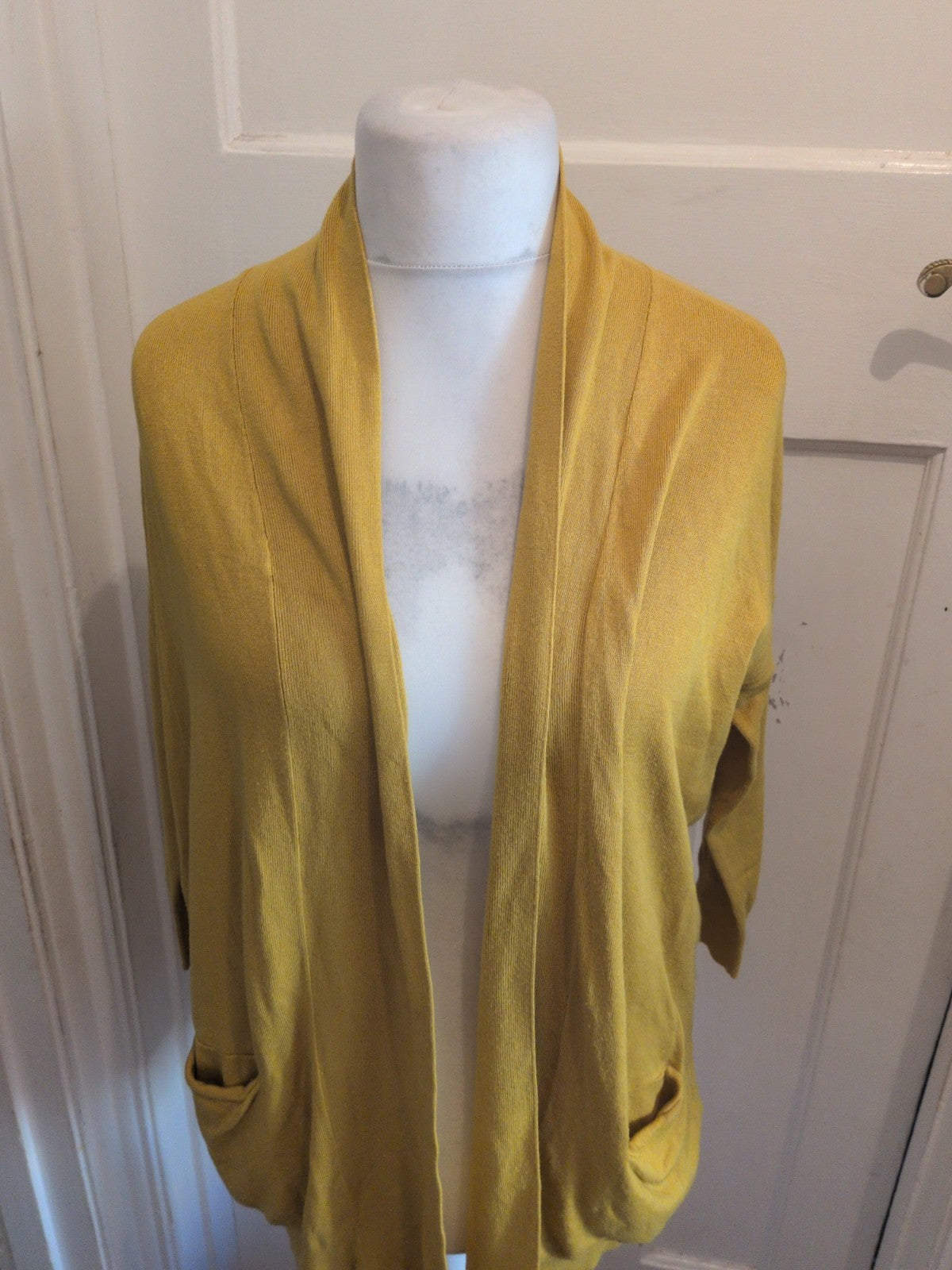 Ladies Marks And Spencer Size 10 Dark Yellow Open Cardigan