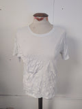 Ladies Zara Size Medium White Short Sleeve T-shirt Small Mark On Neck Hem