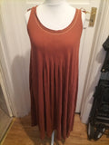 Ladies Large Brown Long Length Sleeveless Dress