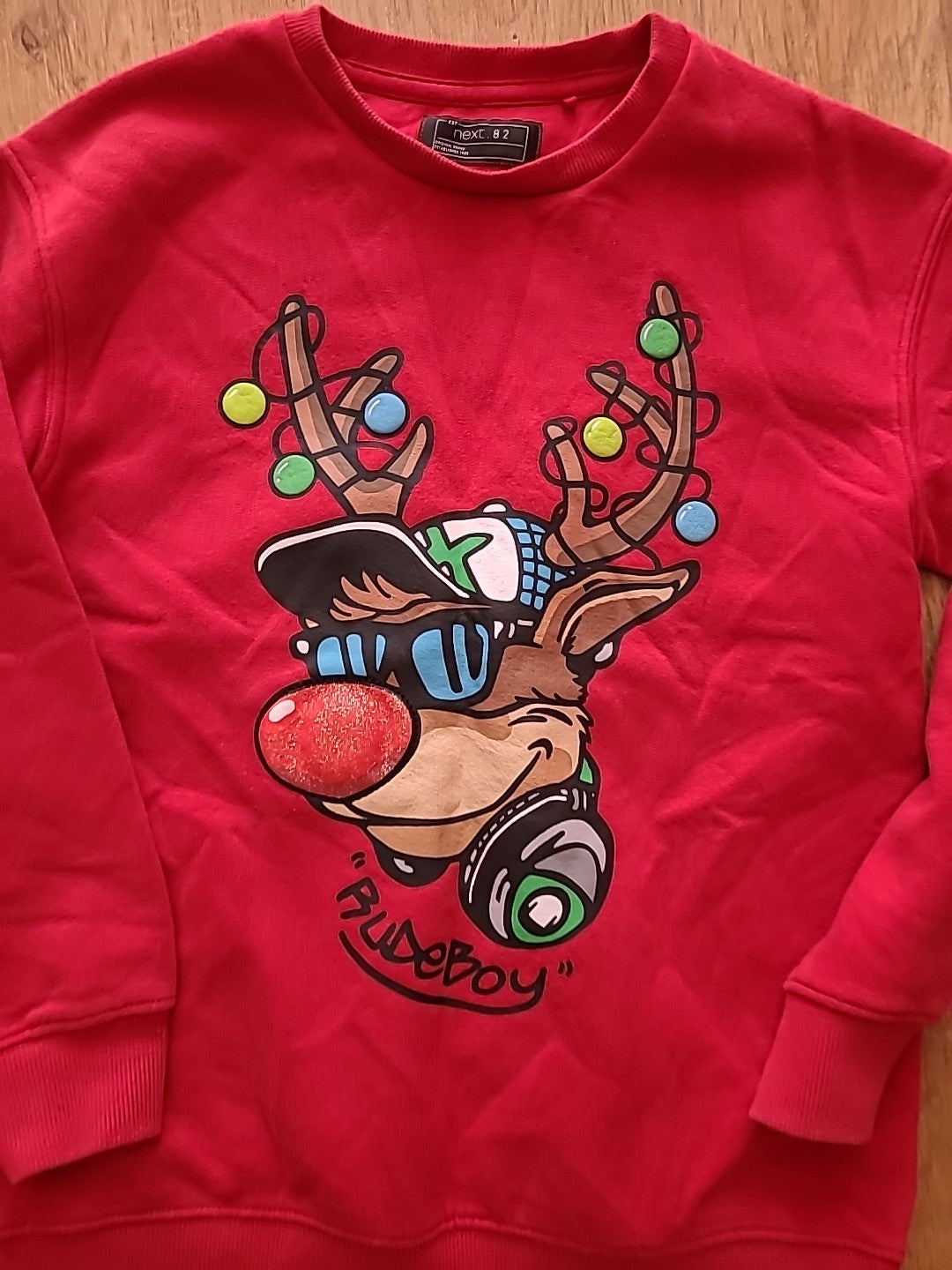 Boys Next 9 Years Red Reindeer Jumper