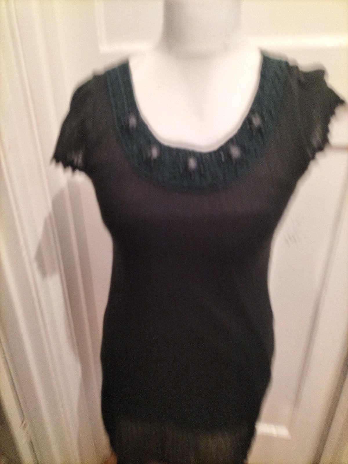 Pussycat London Large Black Diamante Neck Sleeveless Dress