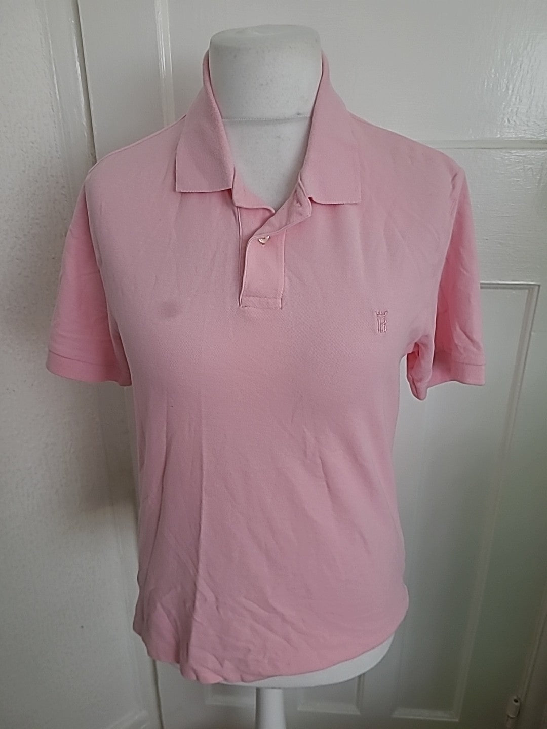 Mens Blue Harbour Size Small Pink Short Sleeved Polo