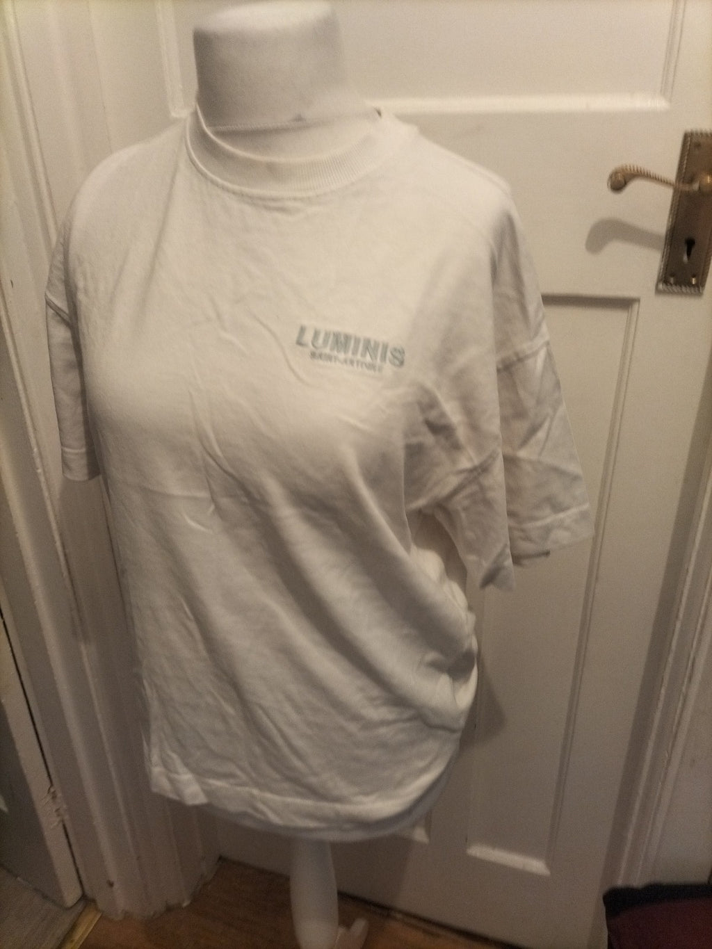 Unplanned River Island XS White Print Short Sleeve T-shirt