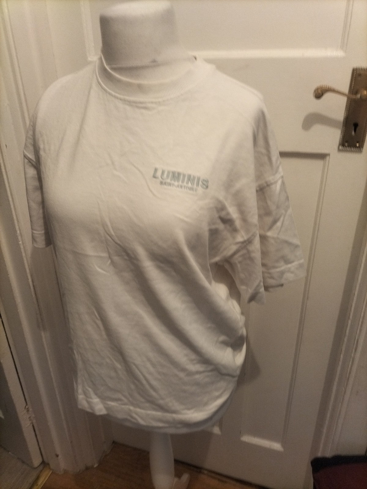 Unplanned River Island XS White Print Short Sleeve T-shirt