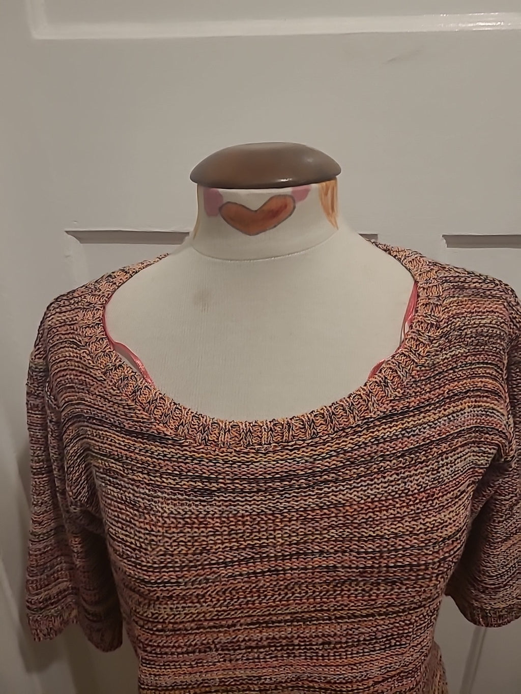 Ladies F&F Size 8 Pink Fleck Mid Sleeved Pullover Jumper